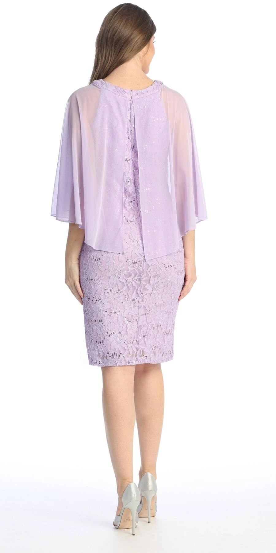 Celavie 6352-S Lace Dress Knee Length With Flutter Sleeves(Royal Blue Wedding Guest Dress With Flutter Sleeves) 7 Celavie 6352-S Lace Dress Knee Length With Flutter Sleeves(Royal Blue Wedding Guest Dress With Flutter Sleeves) - Image 7