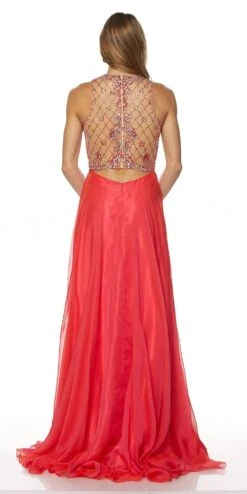 Juliet 637 Sleeveless A-Line Rhinestone Embellished Gown(Juliet 637 Sleeveless A Line Rhinestone Embellished Prom Gown Navy Blue) -Discount Dress Shops 637 juliet dress watermelon back