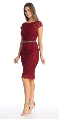 Celavie 6372S Beaded Waist Short Cocktail Dress(Beaded Waist Short Wedding Guest Dress Black) 36 Celavie 6372S Beaded Waist Short Cocktail Dress(Beaded Waist Short Wedding Guest Dress Black) -Discount Dress Shops 6372 SBurgL