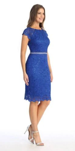 Celavie 6372S Beaded Waist Short Cocktail Dress(Beaded Waist Short Wedding Guest Dress Black) 34 Celavie 6372S Beaded Waist Short Cocktail Dress(Beaded Waist Short Wedding Guest Dress Black) -Discount Dress Shops 6372 SRoyalR