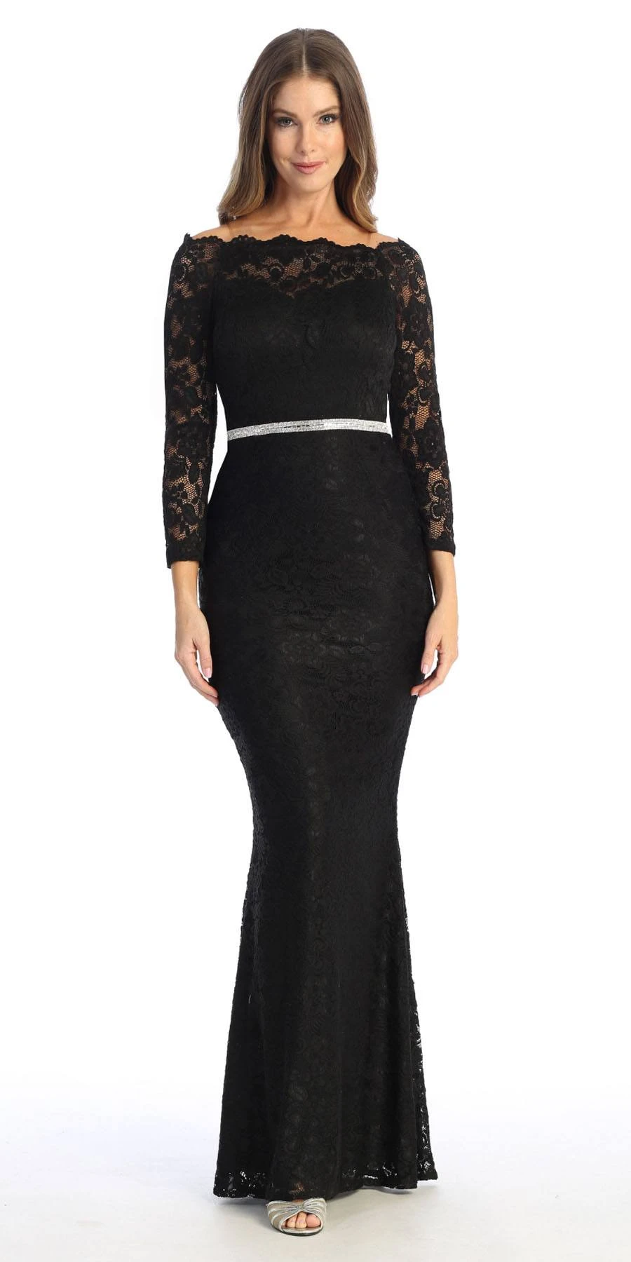 Celavie 6390L Off-Shoulder Long Formal Dress Beaded Waist(Off Shoulder Long Formal Dress Beaded Waist Mauve) 7 Celavie 6390L Off-Shoulder Long Formal Dress Beaded Waist(Off Shoulder Long Formal Dress Beaded Waist Mauve) - Image 7