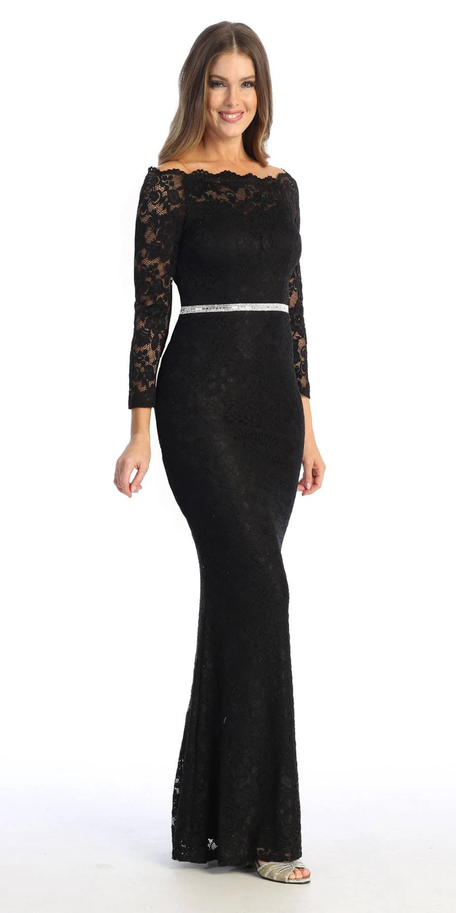 Celavie 6390L Off-Shoulder Long Formal Dress Beaded Waist(Off Shoulder Long Formal Dress Beaded Waist Mauve) 8 Celavie 6390L Off-Shoulder Long Formal Dress Beaded Waist(Off Shoulder Long Formal Dress Beaded Waist Mauve) - Image 8