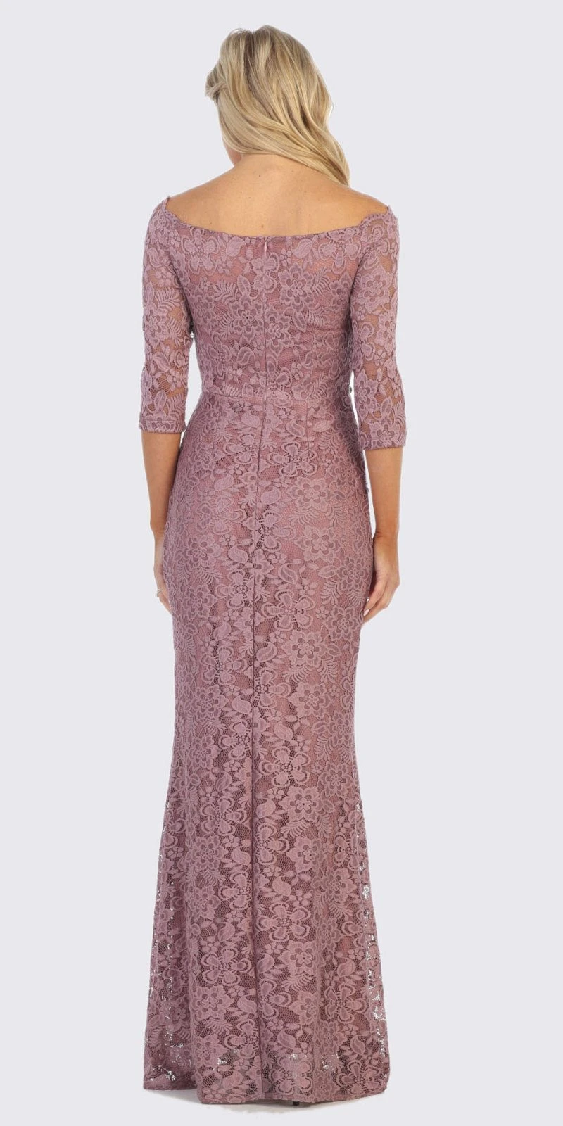 Celavie 6390L Off-Shoulder Long Formal Dress Beaded Waist(Off Shoulder Long Formal Dress Beaded Waist Mauve) 2 Celavie 6390L Off-Shoulder Long Formal Dress Beaded Waist(Off Shoulder Long Formal Dress Beaded Waist Mauve) - Image 2