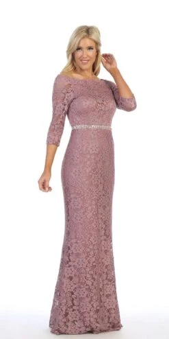 Celavie 6390L Off-Shoulder Long Formal Dress Beaded Waist(Off Shoulder Long Formal Dress Beaded Waist Mauve) 12 Celavie 6390L Off-Shoulder Long Formal Dress Beaded Waist(Off Shoulder Long Formal Dress Beaded Waist Mauve) -Discount Dress Shops 6390L celavie mauve right