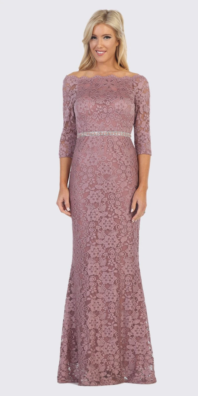 Celavie 6390L Off-Shoulder Long Formal Dress Beaded Waist(Off Shoulder Long Formal Dress Beaded Waist Mauve) 1 Celavie 6390L Off-Shoulder Long Formal Dress Beaded Waist(Off Shoulder Long Formal Dress Beaded Waist Mauve)