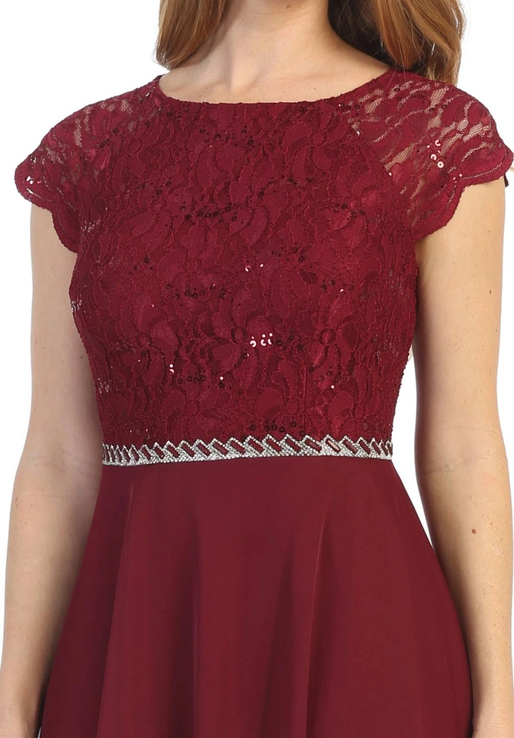 CLEARANCE - Celavie 6394-S Embellished Waist Short Sleeve Dress (Size 2XL)(Clearance Celavie 6394 S Embellished Waist Short Sleeve Dress Size 2xl) 4 CLEARANCE - Celavie 6394-S Embellished Waist Short Sleeve Dress (Size 2XL)(Clearance Celavie 6394 S Embellished Waist Short Sleeve Dress Size 2xl) - Image 4