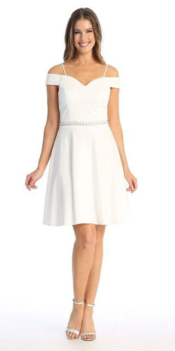 Celavie 6395-S Knee Length Cold Shoulder A-Line Cocktail Dress(Knee Length Cold Shoulder Burgundy A Line Dress) 13 Celavie 6395-S Knee Length Cold Shoulder A-Line Cocktail Dress(Knee Length Cold Shoulder Burgundy A Line Dress) - Image 13