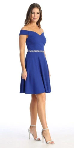 Celavie 6395-S Knee Length Cold Shoulder A-Line Cocktail Dress(Knee Length Cold Shoulder Burgundy A Line Dress) 18 Celavie 6395-S Knee Length Cold Shoulder A-Line Cocktail Dress(Knee Length Cold Shoulder Burgundy A Line Dress) -Discount Dress Shops 6395s royal blue