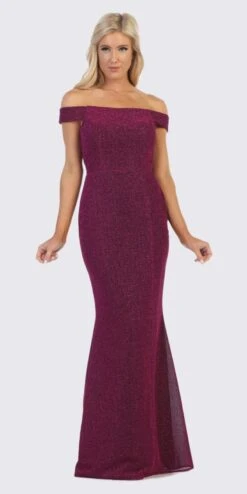 Celavie 6402 Off-Shoulder Mermaid Style Long Dress(Off Shoulder Mermaid Style Long Formal Dress Burgundy)