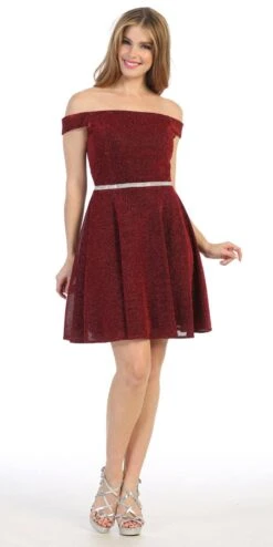Celavie 6402S Off-Shoulder Knee Length Short Cocktail Dress A-Line(Mauve Off Shoulder Homecoming Short Dress) -Discount Dress Shops 6402s celavie burgundy d538c63c cac8 4f9c ab7e 240695c48ed0