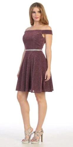 Celavie 6402S Off-Shoulder Knee Length Short Cocktail Dress A-Line(Mauve Off Shoulder Homecoming Short Dress) -Discount Dress Shops 6402s celavie mauve right side cb4d8a36 e866 4af6 8c37 6a50584bcdad