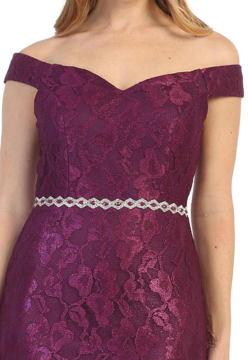 Celavie 6409 Off-Shoulder Lace Mermaid Long Dress(Burgundy Off Shoulder Mermaid Long Formal Dress) 10 Celavie 6409 Off-Shoulder Lace Mermaid Long Dress(Burgundy Off Shoulder Mermaid Long Formal Dress) - Image 10