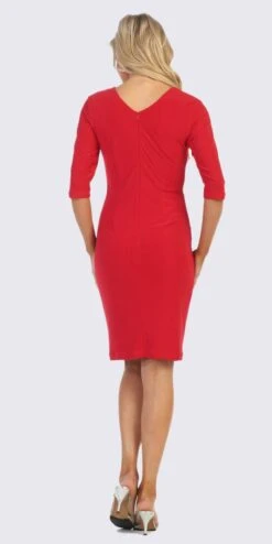 Celavie 6412 Quarter Sleeved Short Formal Dress With Brooch(Quarter Sleeved Short Formal Dress With Brooch Mauve) -Discount Dress Shops 6412 celavie red back 4593da18 ff59 4a27 8a8e 4f97371b102c