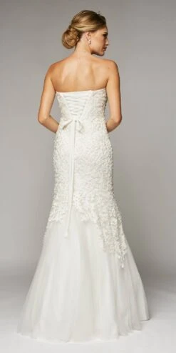 Juliet 644 Sweetheart Neckline Mermaid Style Prom Gown(Juliet 644 Sweetheart Neckline Bead Applique Mermaid Style Prom Gown Red) -Discount Dress Shops 644 juliet dress off white back 242dbf62 56f0 434b b03b f687c7388c86