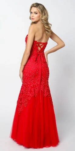 Juliet 644 Sweetheart Neckline Mermaid Style Prom Gown(Juliet 644 Sweetheart Neckline Bead Applique Mermaid Style Prom Gown Red) -Discount Dress Shops 644 juliet red back b43076e8 7485 45c8 be24 81df8a17fbab
