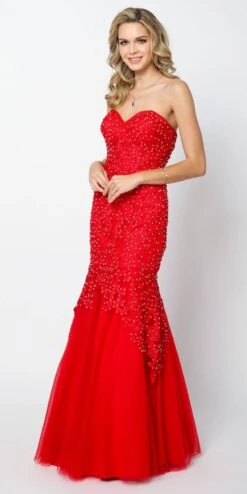 Juliet 644 Sweetheart Neckline Mermaid Style Prom Gown(Juliet 644 Sweetheart Neckline Bead Applique Mermaid Style Prom Gown Red) -Discount Dress Shops 644 juliet red 70be404f b28d 4c33 8e64 6eeeb4b450b4