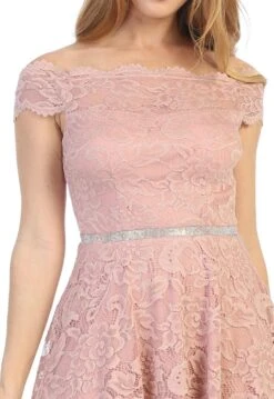 Celavie 6457S Off-Shoulder Knee Length Short Lace Dress(Royal Blue Off Shoulder Wedding Guest Short Dress) -Discount Dress Shops 6457s celavie mauve zoom 9e567cc2 3410 43d3 b636 5aa65487a688