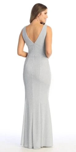 Celavie 6483-L V-Neck Sleeveless Mermaid Long Dress(V Neck Dark Royal Blue Sleeveless Mermaid Long Formal Dress) 33 Celavie 6483-L V-Neck Sleeveless Mermaid Long Dress(V Neck Dark Royal Blue Sleeveless Mermaid Long Formal Dress) -Discount Dress Shops 6483 LSilverB