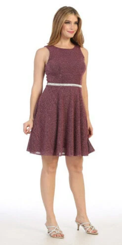 Celavie 6846S Embellished Waist Short Sleeveless Cocktail Dress(Embellished Waist Mauve Short Cocktail Dress Sleeveless) 6 Celavie 6846S Embellished Waist Short Sleeveless Cocktail Dress(Embellished Waist Mauve Short Cocktail Dress Sleeveless) -Discount Dress Shops 6486 celavie mauve side