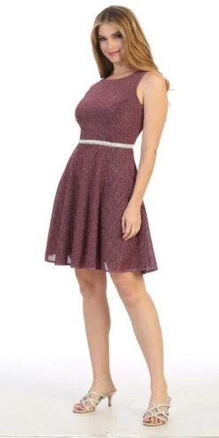 Celavie 6846S Embellished Waist Short Sleeveless Cocktail Dress(Embellished Waist Mauve Short Cocktail Dress Sleeveless) 7 Celavie 6846S Embellished Waist Short Sleeveless Cocktail Dress(Embellished Waist Mauve Short Cocktail Dress Sleeveless) -Discount Dress Shops 6486 celavie mauve side right
