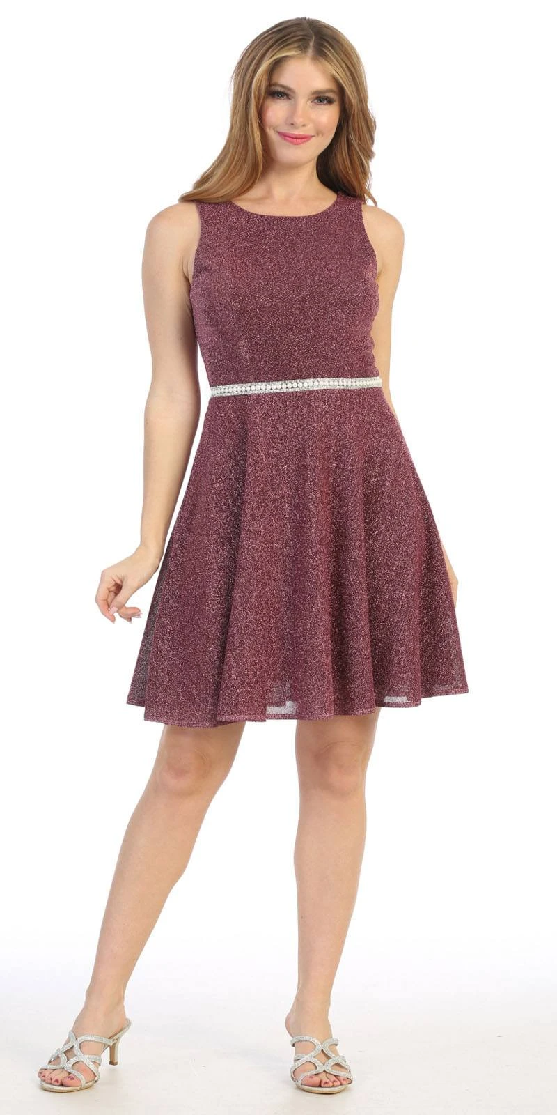 Celavie 6846S Embellished Waist Short Sleeveless Cocktail Dress(Embellished Waist Mauve Short Cocktail Dress Sleeveless) 1 Celavie 6846S Embellished Waist Short Sleeveless Cocktail Dress(Embellished Waist Mauve Short Cocktail Dress Sleeveless)