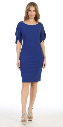 Celavie 6498 Short Semi Formal Dress Mid Length Sleeve(Celavie 6498 Short Semi Formal Dress Mid Length Sleeve)