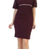 Celavie 6500 Short Fitted Dress With Mid Slit Sleeves(Celavie 6500 Short Fitted Dress With Mid Slit Sleeves)