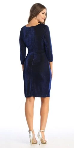 Celavie 6510-S Mid-Length Sleeve Short V-Neck Dress(Celavie 6510s Mid Length Sleeve Short V Neck Dress) -Discount Dress Shops 6510 SRoyalB