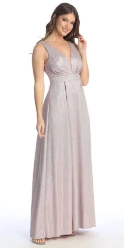 Celavie 6521-L Long V-Neck Sleeveless A-Line Glitter Dress(Celavie 6521l Long V Neck Sleeveless A Line Glitter Dress) 26 Celavie 6521-L Long V-Neck Sleeveless A-Line Glitter Dress(Celavie 6521l Long V Neck Sleeveless A Line Glitter Dress) -Discount Dress Shops 6521 LRose1