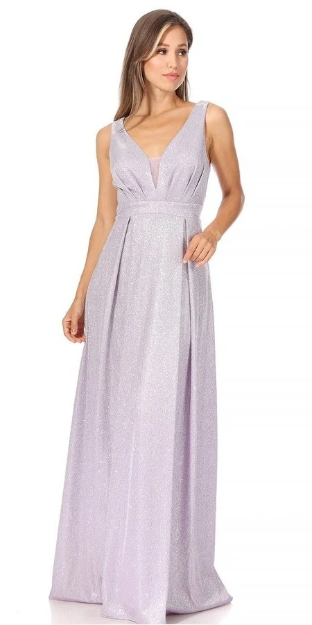 Celavie 6521-L Long V-Neck Sleeveless A-Line Glitter Dress(Celavie 6521l Long V Neck Sleeveless A Line Glitter Dress) 7 Celavie 6521-L Long V-Neck Sleeveless A-Line Glitter Dress(Celavie 6521l Long V Neck Sleeveless A Line Glitter Dress) - Image 7