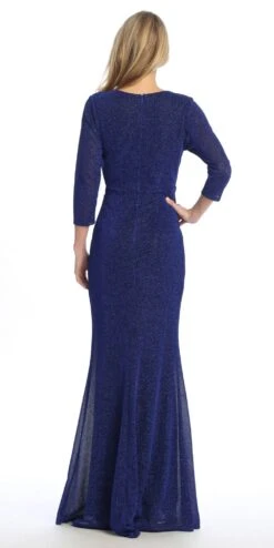 Celavie 6532-L Long Fitted Sheath Glitter Knit Dress V-Neckline(Celavie 6532 L Long Fitted Sheath Glitter Knit Dress V Neckline) -Discount Dress Shops 6532 LRoyalBack