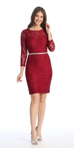 Celavie 6536-S Short Lace Dress Long Sleeves With Rhinestones(Celavie 6536s Short Lace Dress Long Sleeves With Rhinestones) -Discount Dress Shops 6536 SBurg 8146f974 085e 462a 9ec1 7c7ee1ca63bd