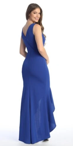 Celavie 6554-L Long Fitted Sleeveless Dress Ruffled Slit(Celavie 6554 L Long Fitted Sleeveless Dress Ruffled Slit) -Discount Dress Shops 6554 LRoyal3