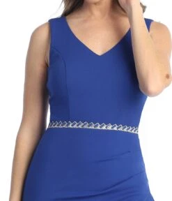 Celavie 6554-L Long Fitted Sleeveless Dress Ruffled Slit(Celavie 6554 L Long Fitted Sleeveless Dress Ruffled Slit) -Discount Dress Shops 6554 LRoyalD