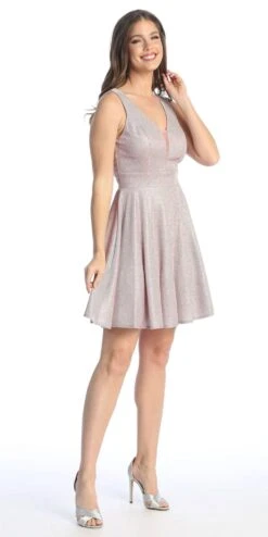 Celavie 6558 Short V-Neckline A-Line Party Dress(Celavie 6558 Short V Neckline A Line Party Dress) -Discount Dress Shops 6558 SPink1