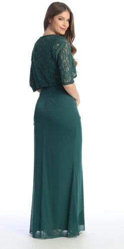 Celavie 6570-L Full Length Chiffon Lace Bodice Evening Dress With Bolero Jacket(Celavie 6570 L Full Length Chiffon Lace Bodice Evening Dress With Bolero Jacket) 26 Celavie 6570-L Full Length Chiffon Lace Bodice Evening Dress With Bolero Jacket(Celavie 6570 L Full Length Chiffon Lace Bodice Evening Dress With Bolero Jacket) -Discount Dress Shops 6570 LHGreen3