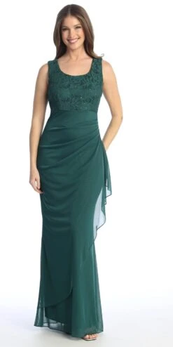 Celavie 6570-L Full Length Chiffon Lace Bodice Evening Dress With Bolero Jacket(Celavie 6570 L Full Length Chiffon Lace Bodice Evening Dress With Bolero Jacket) 22 Celavie 6570-L Full Length Chiffon Lace Bodice Evening Dress With Bolero Jacket(Celavie 6570 L Full Length Chiffon Lace Bodice Evening Dress With Bolero Jacket) -Discount Dress Shops 6570 LHGreen4