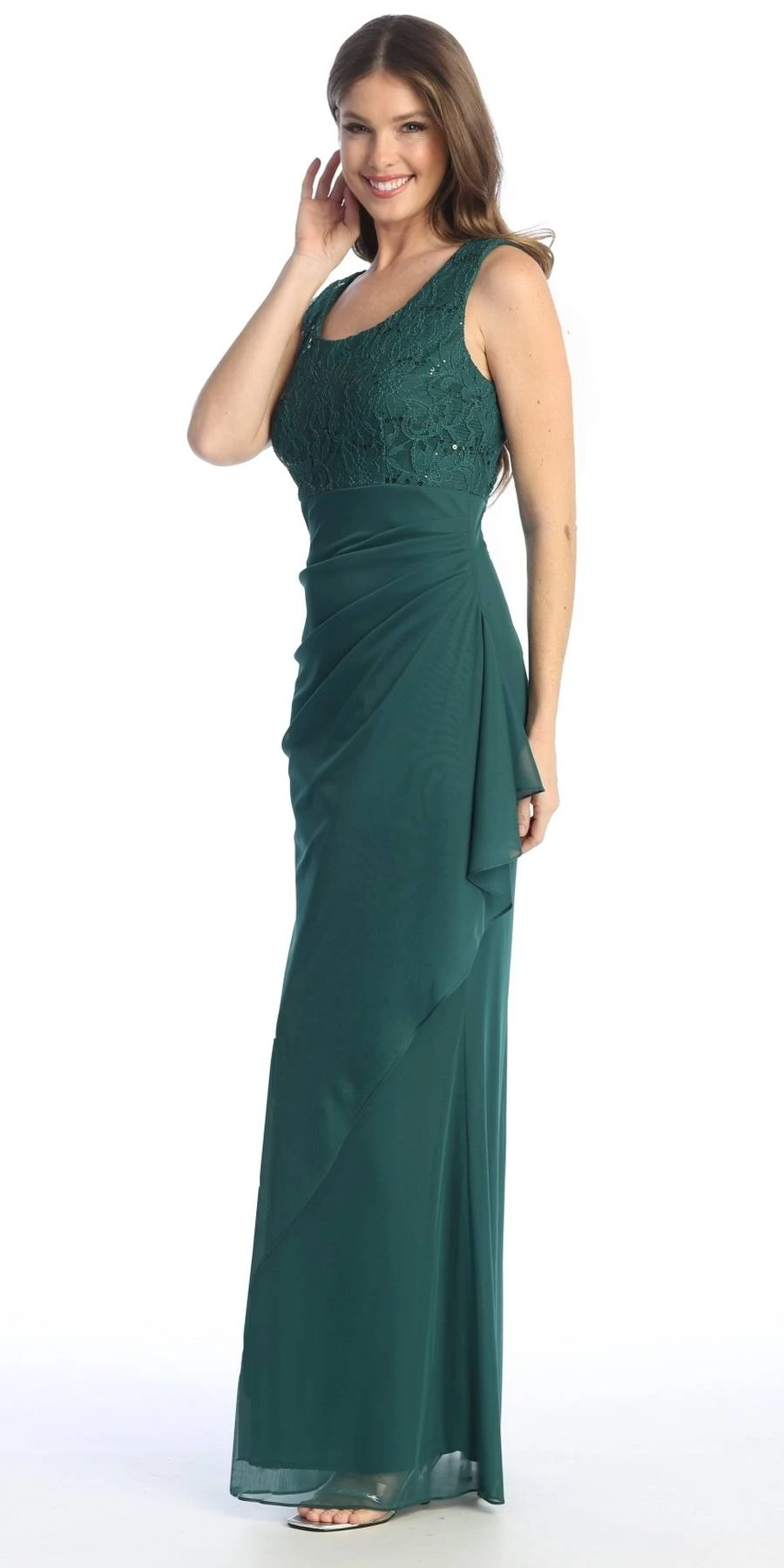 Celavie 6570-L Full Length Chiffon Lace Bodice Evening Dress With Bolero Jacket(Celavie 6570 L Full Length Chiffon Lace Bodice Evening Dress With Bolero Jacket) 6 Celavie 6570-L Full Length Chiffon Lace Bodice Evening Dress With Bolero Jacket(Celavie 6570 L Full Length Chiffon Lace Bodice Evening Dress With Bolero Jacket) - Image 6