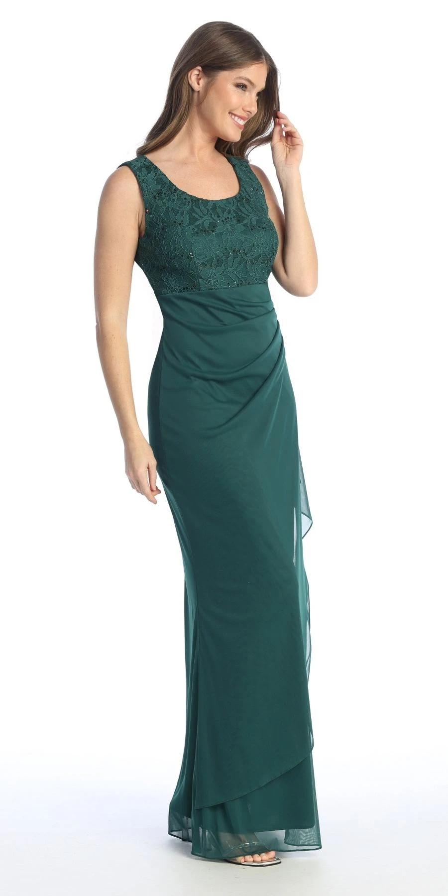 Celavie 6570-L Full Length Chiffon Lace Bodice Evening Dress With Bolero Jacket(Celavie 6570 L Full Length Chiffon Lace Bodice Evening Dress With Bolero Jacket) 5 Celavie 6570-L Full Length Chiffon Lace Bodice Evening Dress With Bolero Jacket(Celavie 6570 L Full Length Chiffon Lace Bodice Evening Dress With Bolero Jacket) - Image 5