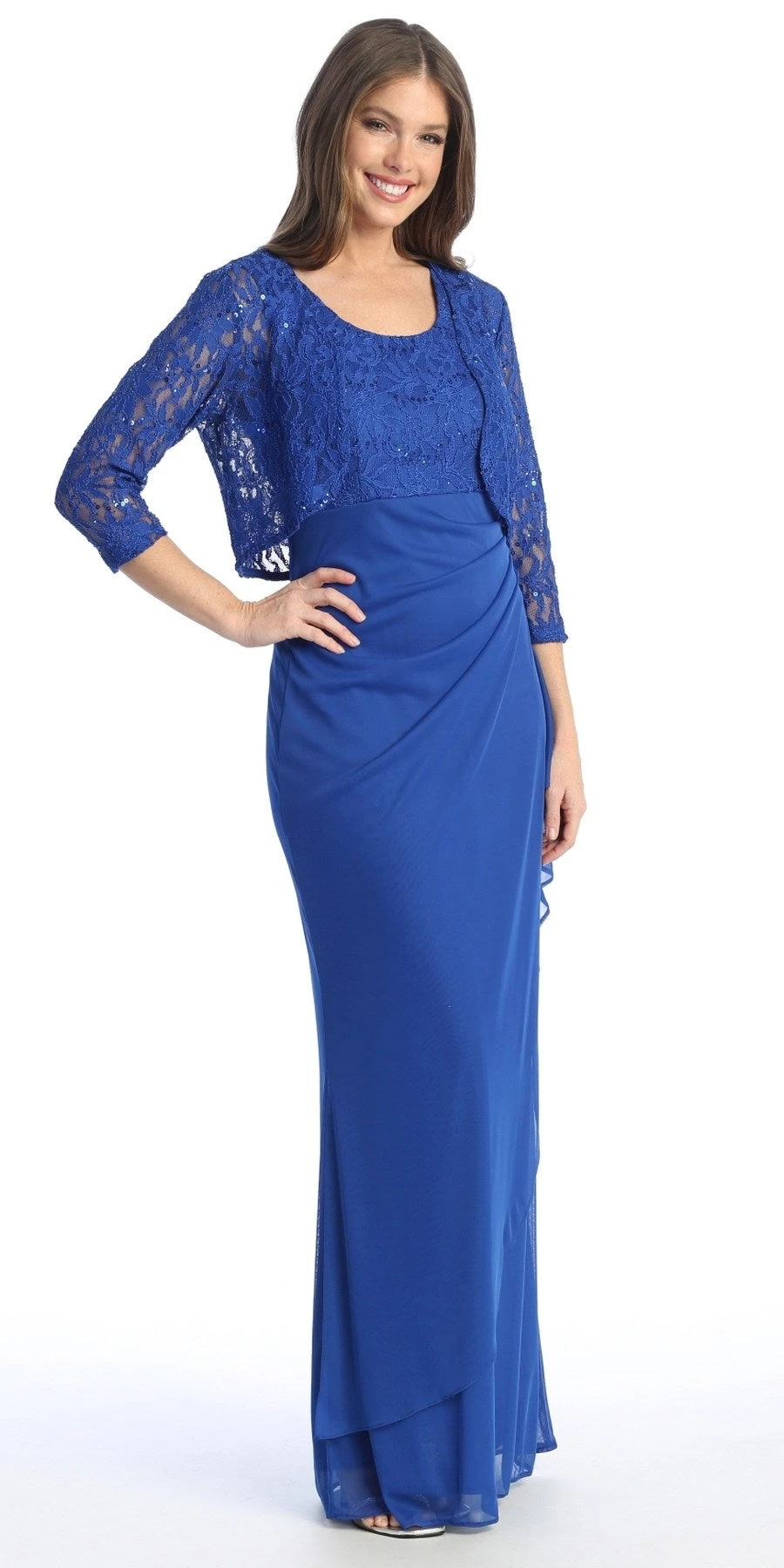 Celavie 6570-L Full Length Chiffon Lace Bodice Evening Dress With Bolero Jacket(Celavie 6570 L Full Length Chiffon Lace Bodice Evening Dress With Bolero Jacket) 20 Celavie 6570-L Full Length Chiffon Lace Bodice Evening Dress With Bolero Jacket(Celavie 6570 L Full Length Chiffon Lace Bodice Evening Dress With Bolero Jacket) - Image 20
