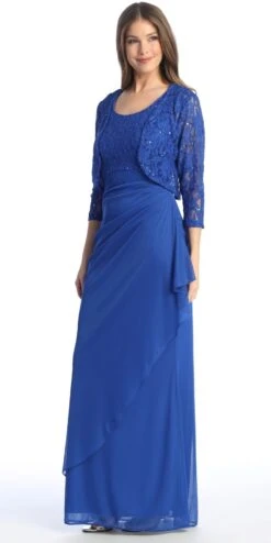 Celavie 6570-L Full Length Chiffon Lace Bodice Evening Dress With Bolero Jacket(Celavie 6570 L Full Length Chiffon Lace Bodice Evening Dress With Bolero Jacket) 38 Celavie 6570-L Full Length Chiffon Lace Bodice Evening Dress With Bolero Jacket(Celavie 6570 L Full Length Chiffon Lace Bodice Evening Dress With Bolero Jacket) -Discount Dress Shops 6570 LRoyal2