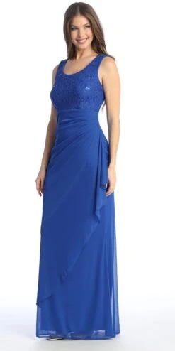 Celavie 6570-L Full Length Chiffon Lace Bodice Evening Dress With Bolero Jacket(Celavie 6570 L Full Length Chiffon Lace Bodice Evening Dress With Bolero Jacket) 35 Celavie 6570-L Full Length Chiffon Lace Bodice Evening Dress With Bolero Jacket(Celavie 6570 L Full Length Chiffon Lace Bodice Evening Dress With Bolero Jacket) -Discount Dress Shops 6570 LRoyal6