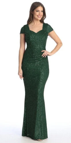 Celavie 6575-L Long Sheath Fitted Sequin Gown Short Sleeves(Celavie 6575 L Long Sheath Fitted Sequin Gown Short Sleeves) 21 Celavie 6575-L Long Sheath Fitted Sequin Gown Short Sleeves(Celavie 6575 L Long Sheath Fitted Sequin Gown Short Sleeves) -Discount Dress Shops 6575 L hunter green