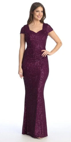 Celavie 6575-L Long Sheath Fitted Sequin Gown Short Sleeves(Celavie 6575 L Long Sheath Fitted Sequin Gown Short Sleeves) 20 Celavie 6575-L Long Sheath Fitted Sequin Gown Short Sleeves(Celavie 6575 L Long Sheath Fitted Sequin Gown Short Sleeves) -Discount Dress Shops 6575 L plum