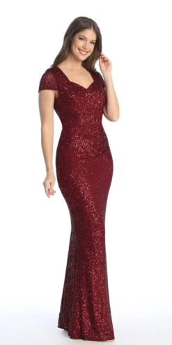 Celavie 6575-L Long Sheath Fitted Sequin Gown Short Sleeves(Celavie 6575 L Long Sheath Fitted Sequin Gown Short Sleeves) 17 Celavie 6575-L Long Sheath Fitted Sequin Gown Short Sleeves(Celavie 6575 L Long Sheath Fitted Sequin Gown Short Sleeves) -Discount Dress Shops 6575 LBurg1