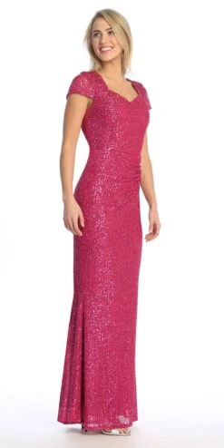 Celavie 6575-L Long Sheath Fitted Sequin Gown Short Sleeves(Celavie 6575 L Long Sheath Fitted Sequin Gown Short Sleeves) 26 Celavie 6575-L Long Sheath Fitted Sequin Gown Short Sleeves(Celavie 6575 L Long Sheath Fitted Sequin Gown Short Sleeves) -Discount Dress Shops 6575 LFuchsiaRight