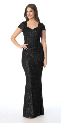 Celavie 6575-L Long Sheath Fitted Sequin Gown Short Sleeves(Celavie 6575 L Long Sheath Fitted Sequin Gown Short Sleeves) 19 Celavie 6575-L Long Sheath Fitted Sequin Gown Short Sleeves(Celavie 6575 L Long Sheath Fitted Sequin Gown Short Sleeves) -Discount Dress Shops 6575 L black