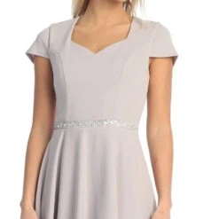 Celavie 6576-S Short A-Line Dress With Short Sleeves(Celavie 6576 Short A Line Dress With Short Sleeves) 29 Celavie 6576-S Short A-Line Dress With Short Sleeves(Celavie 6576 Short A Line Dress With Short Sleeves) -Discount Dress Shops 6576 SSilverDetail