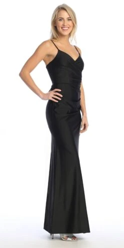 Celavie 6588-L Long Sweetheart Thin Strap Leg Slit Corset Evening Gown(Celavie 6588 L Long Sweetheart Thin Strap Leg Slit Corset Evening Gown) -Discount Dress Shops 6588 LBlackRight