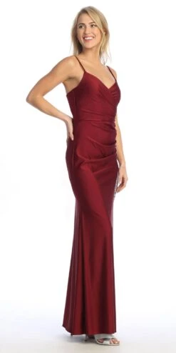 Celavie 6588-L Long Sweetheart Thin Strap Leg Slit Corset Evening Gown(Celavie 6588 L Long Sweetheart Thin Strap Leg Slit Corset Evening Gown) -Discount Dress Shops 6588 LBurgundyRight